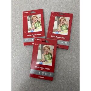 Canon Photo Paper Glossy, 4”x6”,  50 Sheets Per Pack, Lot Of 3 Packs, GP-701 New